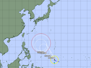台風1号進路図（4月8日18時）
