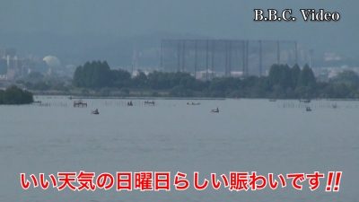 日曜朝の琵琶湖は晴天微風のベタナギ!! 南湖はよく賑わってます #今日の琵琶湖（YouTubeムービー 22/06/05）