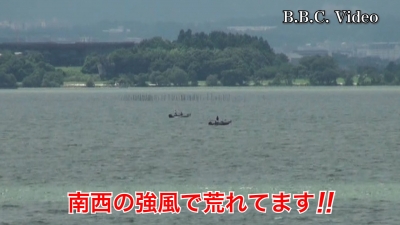 琵琶湖南湖は南西の強風で荒れてます!! 湖上はガラ空き #今日の琵琶湖（YouTubeムービー 22/07/22）