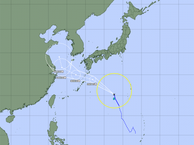 台風5号進路図（7月29日3時）