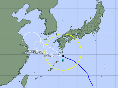 台風5号進路図（7月29日18時）