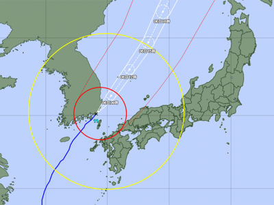 台風11号経路図（9月6日6時）拡大
