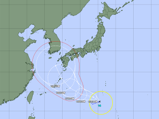 台風14号経路図（9月14日6時）