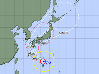 台風14号経路図（9月16日6時）