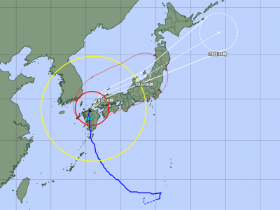 台風14号経路図（9月19日6時）