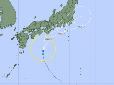 台風15号経路図（9月23日9時）