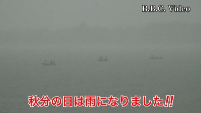 雨の秋分の日!! 琵琶湖大橋西詰めから眺めた南湖はガラ空きです #今日の琵琶湖（YouTubeムービー 22/09/23）
