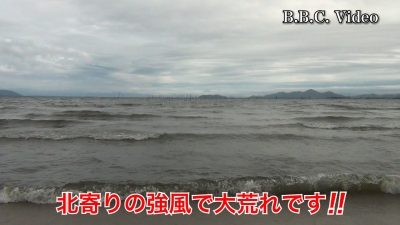 北風ビュービューの琵琶湖!! 北湖は大荒れ 南湖は釣りができてます #今日の琵琶湖（YouTubeムービー 22/10/05）