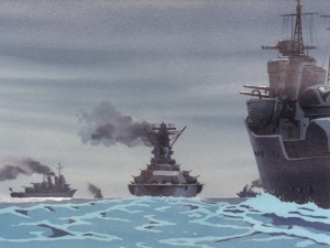 Y02 12 初放送で軍艦マーチが流れかけた場面