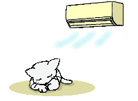 エアコンと猫のアニメ