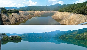 早明浦ダム渇水期と満水期