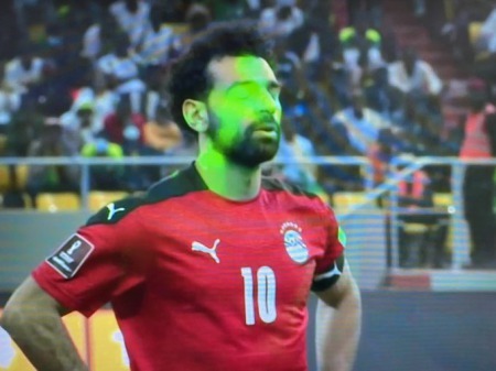 Mohamed Salah before his penalty miss against Senegal