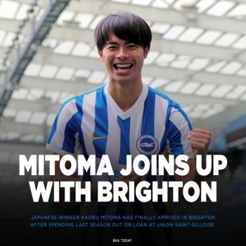 First interview with Mitoma at the Brighton