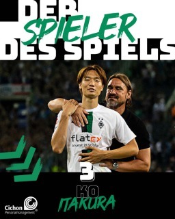 Itakura player of the match for the second time in a row Borussia Mönchengladbach 1 - 0 Hertha
