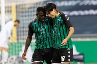 Ayase Ueda one of Cercle Brugges goals in the 2-2 draw against KV Oostende