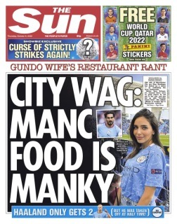 The wife of Manchester City ace Ilkay Gundogan has dished up a storm - by rubbishing the local restaurants