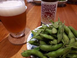 【写真】小糸在来の枝豆とビール
