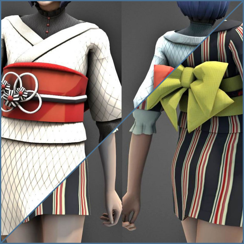 Sims4 CC 着物ミニワンピースを配布します