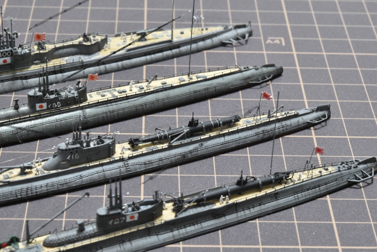 日本海軍 伊号潜水艦 4隻 完成 【伊-16，伊-27、伊-58（前期型）伊-400】 0052 ◆模型製作工房 聖蹟
