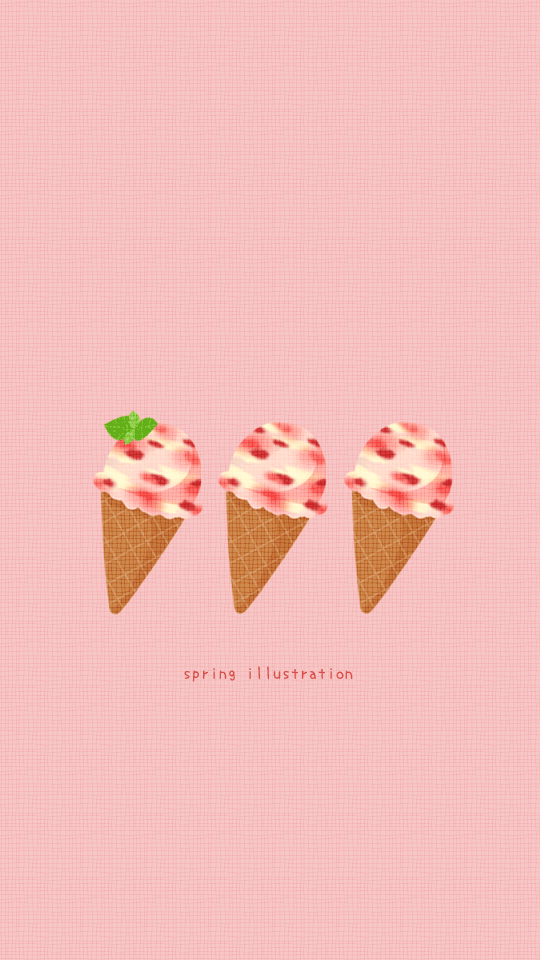 【アイスクリーム】スイーツのイラストスマホ壁紙・背景
