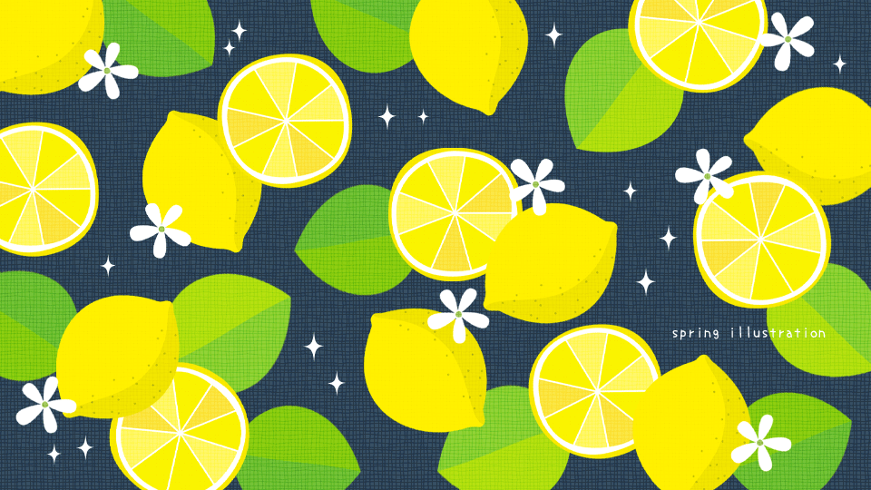 【レモン】果物のイラストPC壁紙・背景
