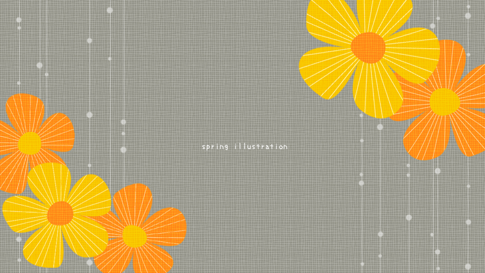 【Retro flower】花のイラストPC壁紙・背景