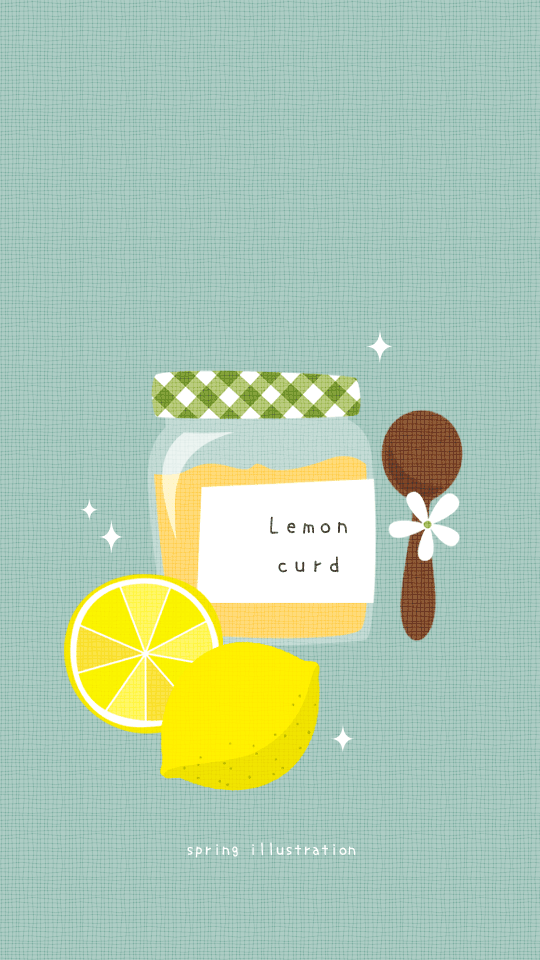 【レモンカード】キッチンのイラストスマホ壁紙・背景