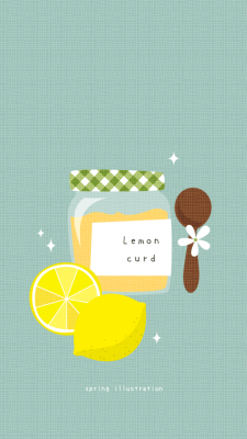 【レモンカード】キッチンのイラストスマホ壁紙・背景