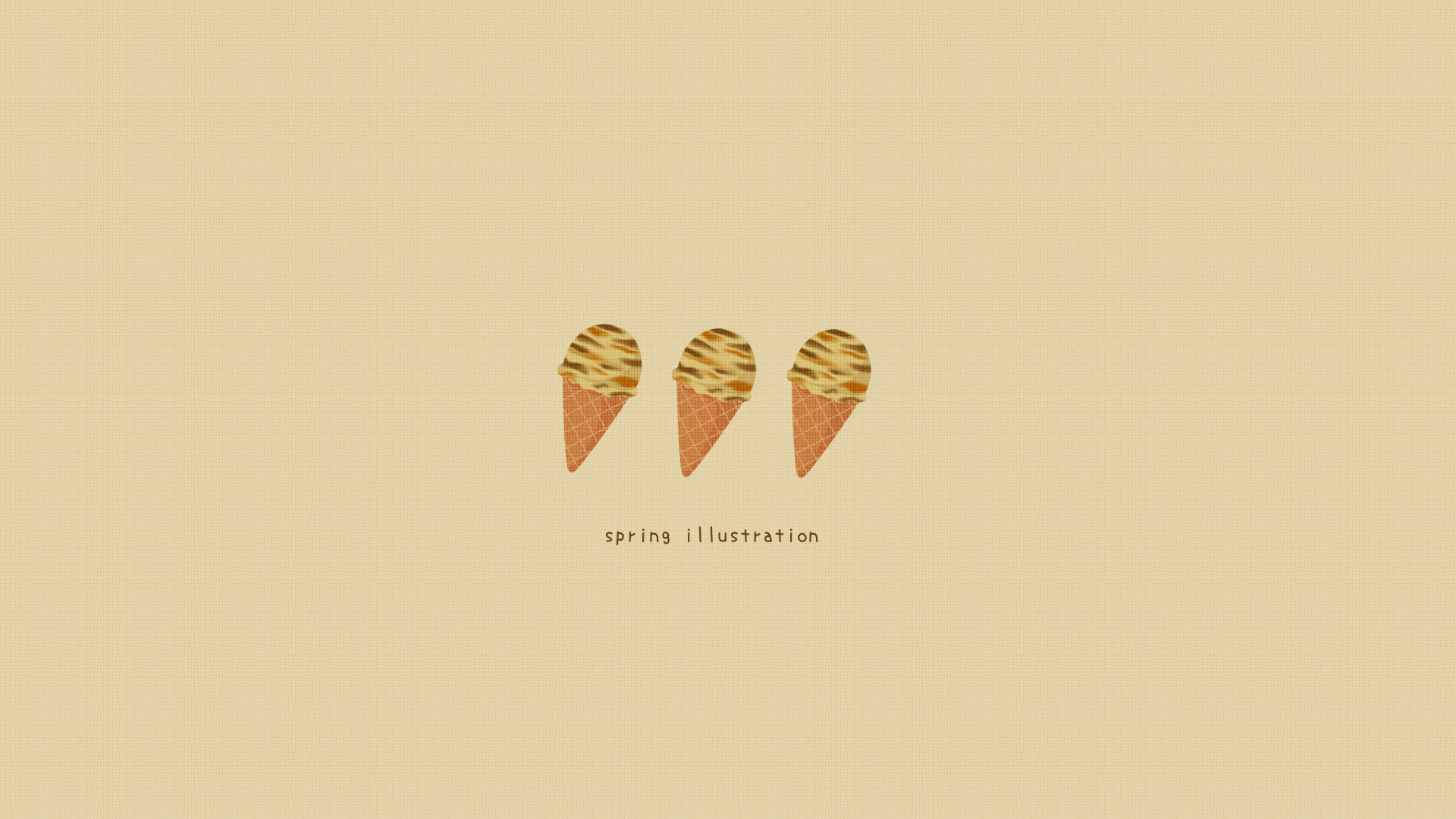 【モカキャラメルアイスクリーム】スイーツのイラストPC壁紙・背景
