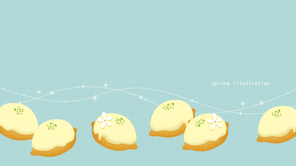 【レモンケーキ】スイーツのイラストPC壁紙・背景