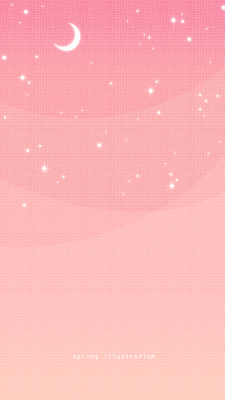 【rose moon】ピンクのイラストスマホ壁紙・背景