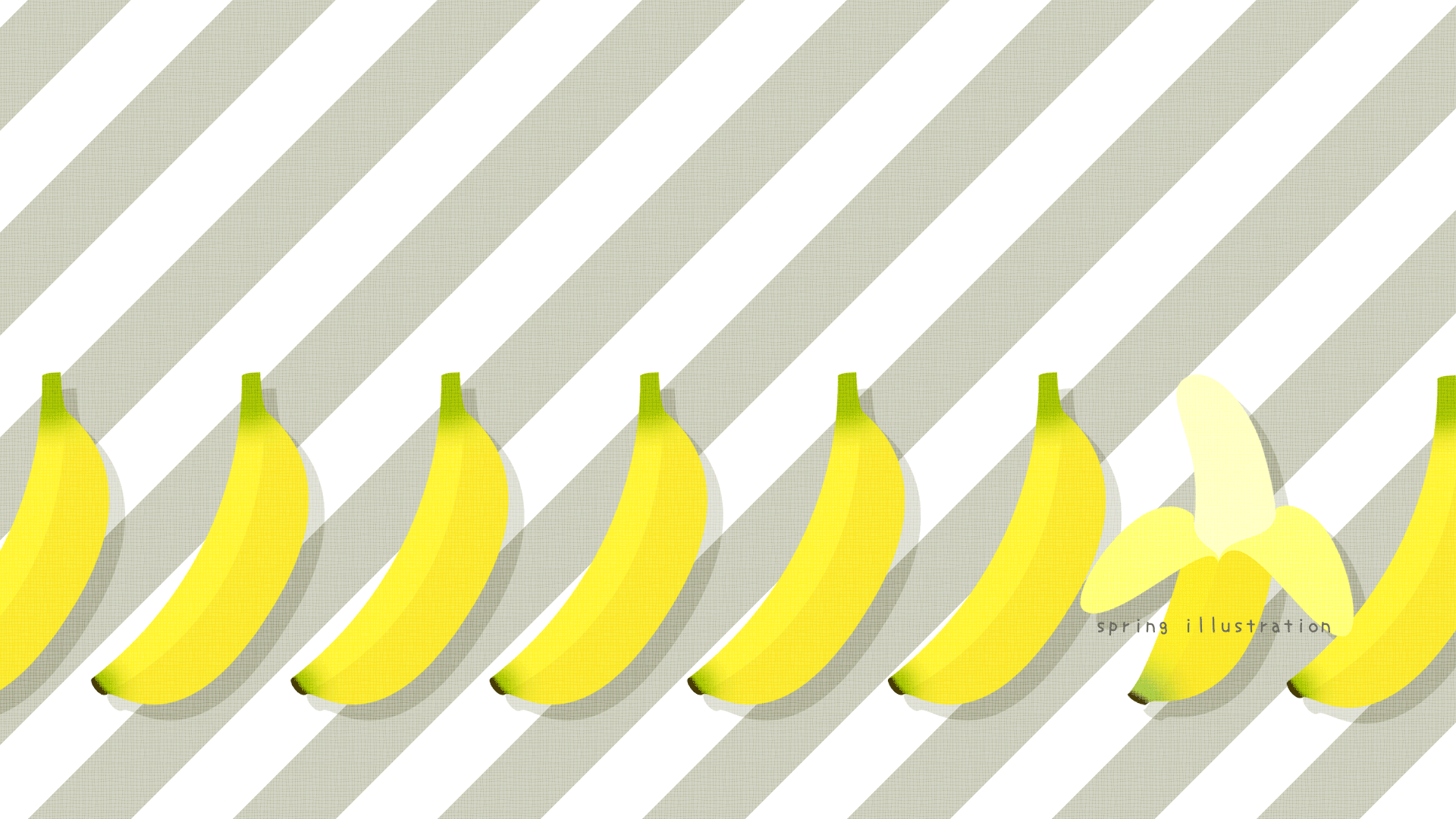 【バナナ】果物のイラストPC壁紙・背景