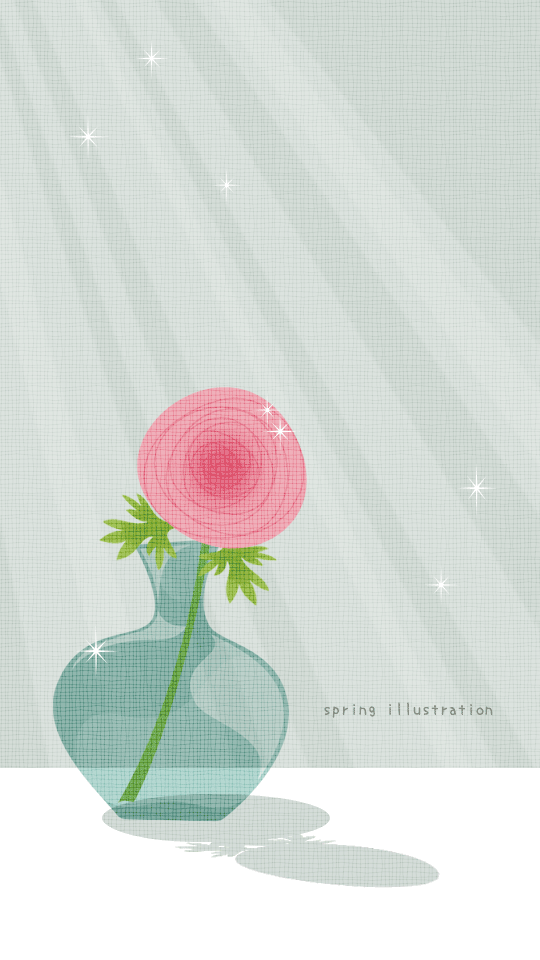 【ray of light】花のイラストスマホ壁紙・背景