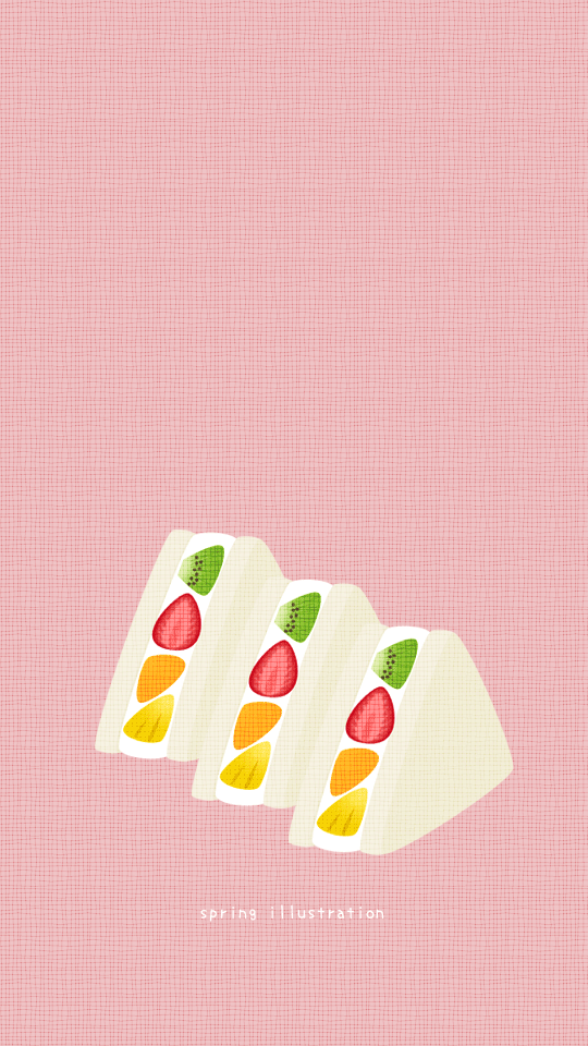 【フルーツサンド】パンのイラストスマホ壁紙・背景