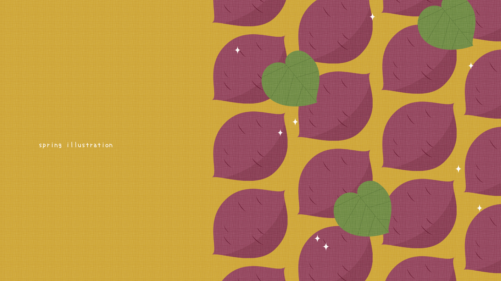 【さつまいも】秋の野菜のイラストPC壁紙・背景