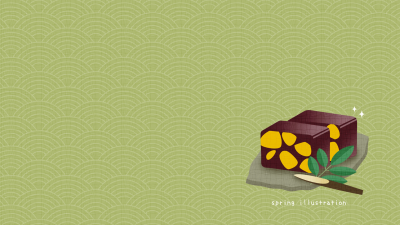 【栗ようかん】和菓子のイラストデスクトップ壁紙・背景