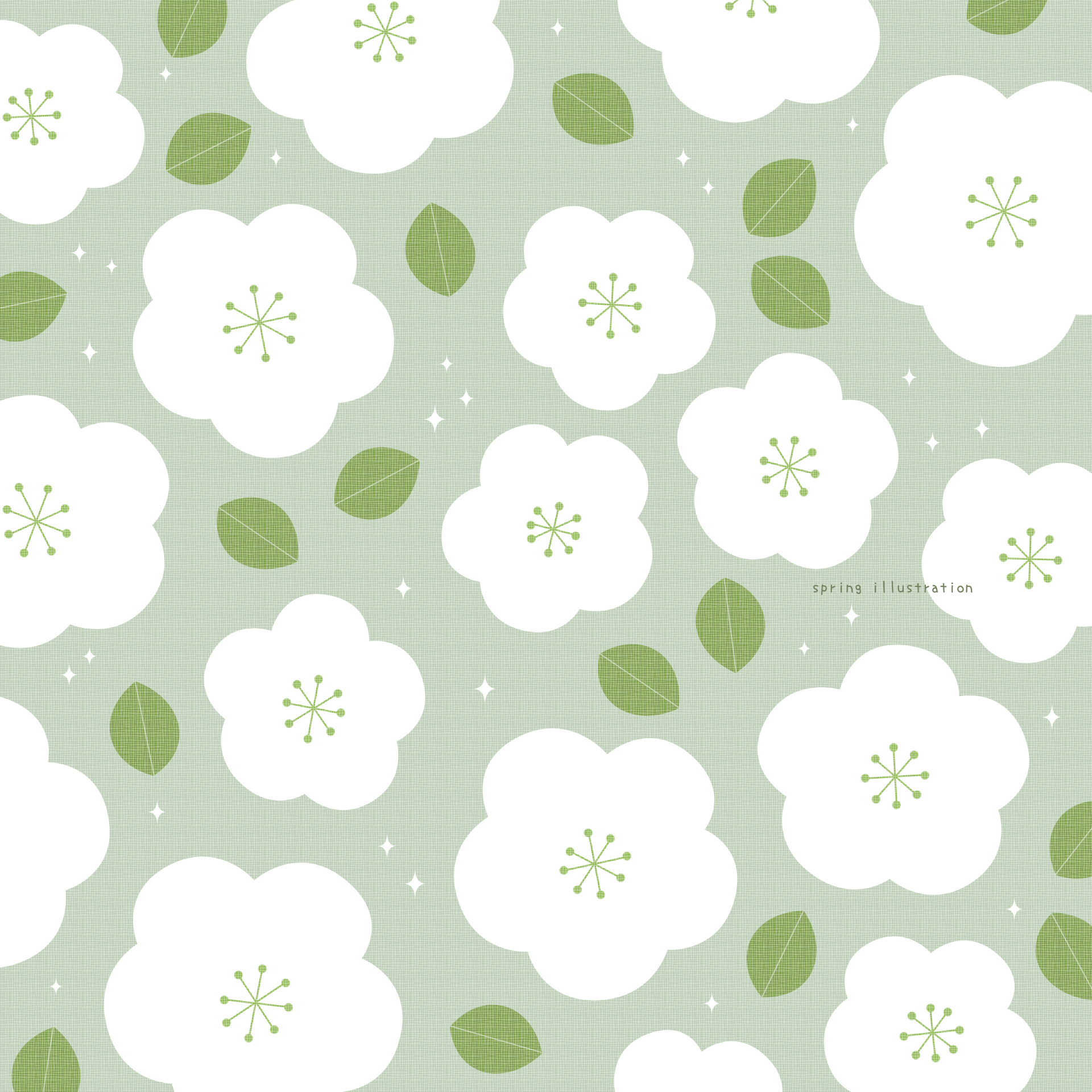 【Flower】花のイラストましかく壁紙・背景