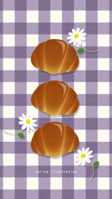 【ロールパン】パンのイラストスマホ壁紙・背景