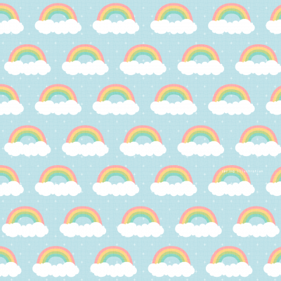 【Rainbow】パターンのイラストましかく壁紙・背景
