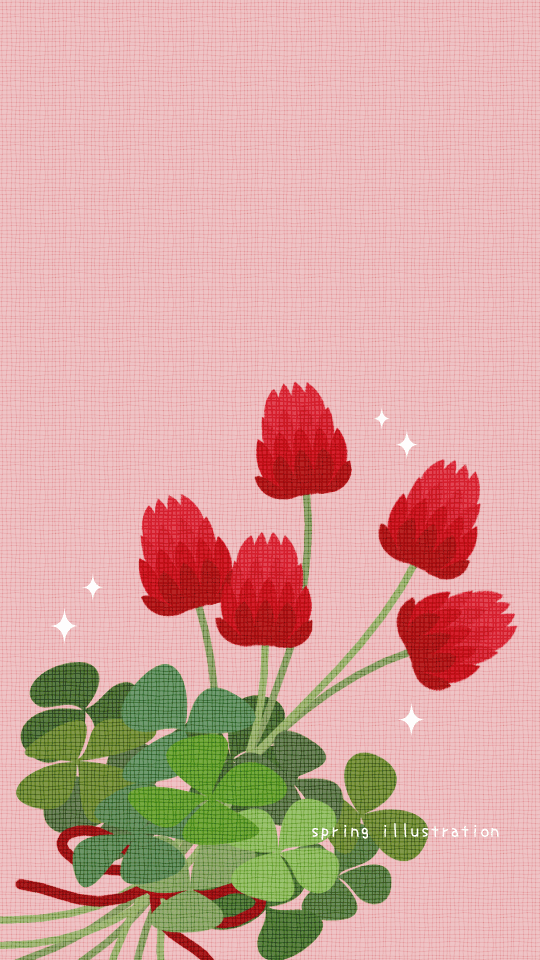 【ストロベリーキャンドル】花のイラストスマホ壁紙・背景