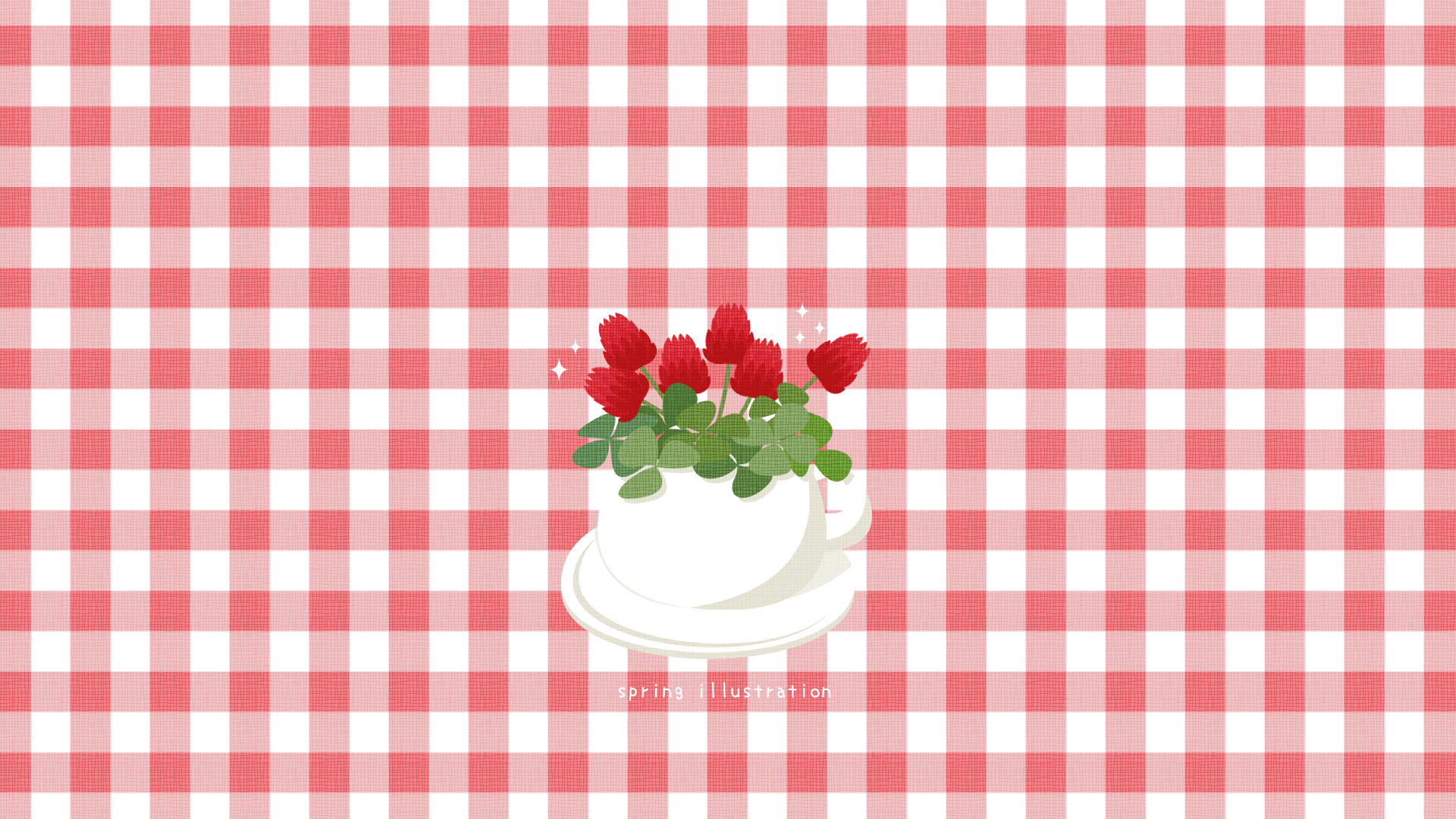 【ストロベリーキャンドル】花のイラストPC壁紙・背景