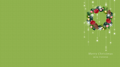 【クリスマスリース】クリスマスのイラストデスクトップ壁紙・背景