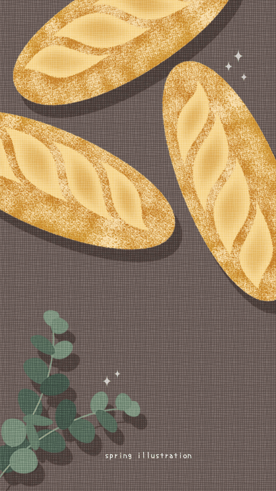 【フランスパン】パンのイラストスマホ壁紙・背景
