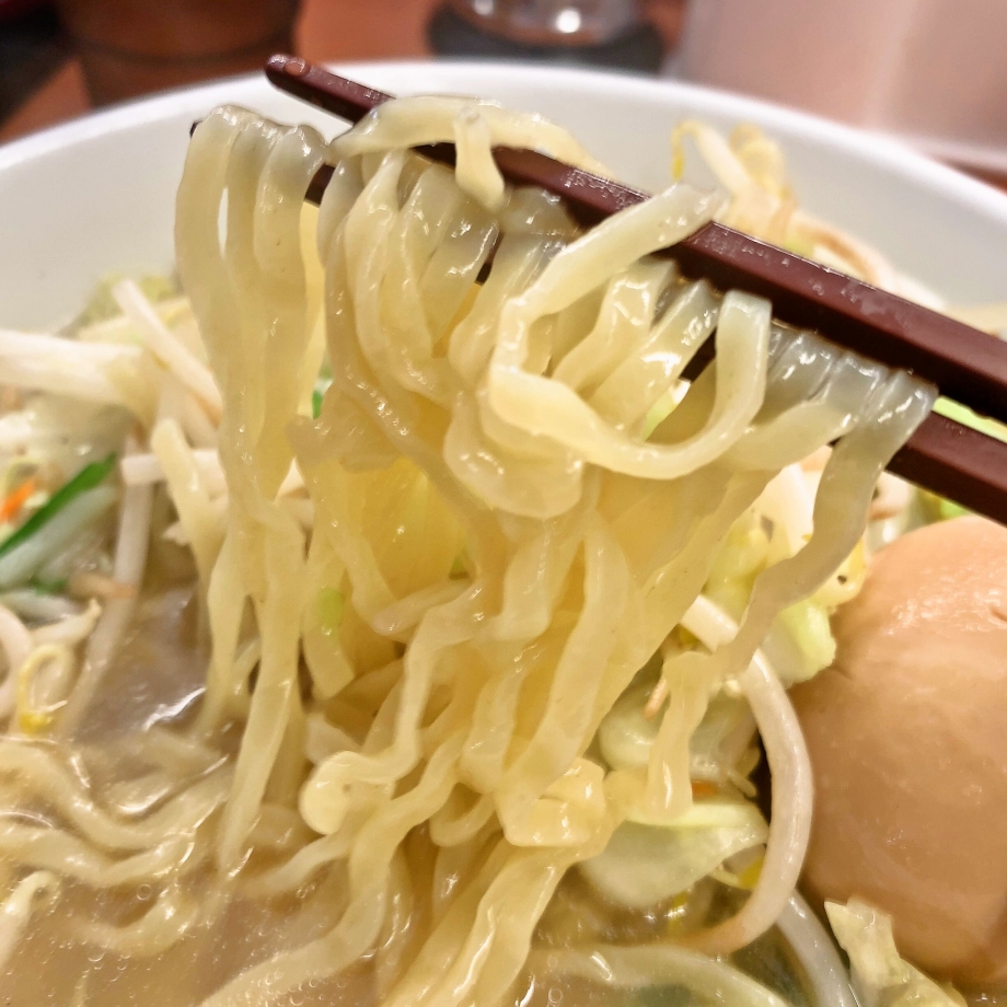 日高屋_稲荷町_野菜たっぷりタンメン_麺リフ